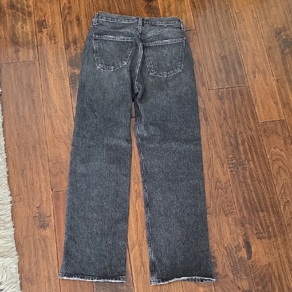 AGOLDE Fran High Waist Wide Leg Charcoal Jeans. Size 24
